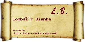 Lombár Bianka névjegykártya