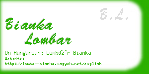 bianka lombar business card